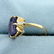 Vintage Purple Sapphire Ring in 10K Yellow and White - 2
