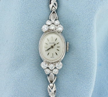 For Auction Antique Women S Diamond Elgin Watch In 14k White Gold 12043 On Jun 06 2020 Eric S Estate Jewelry In Fl
