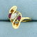 Marquise Diamond and Ruby Ring in 14K Yellow Gold - 2