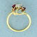 Marquise Diamond and Ruby Ring in 14K Yellow Gold - 3