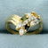 Diamond and Colored Gemstone Wheat Design Ring in 14K
