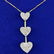 1/2ct TW Diamond Three Heart Necklace in 14k White and - 2