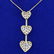 1/2ct TW Diamond Three Heart Necklace in 14k White and - 3