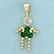 Child Girl Pendant with Green Quartz and CZ in 14K - 2