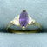 Amethyst and CZ Three-Stone Ring in 10K Yellow Gold