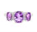 2CTW Amethyst & Diamond 3-Stone Ring in Sterling Silver