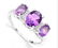 2CTW Amethyst & Diamond 3-Stone Ring in Sterling Silver - 2