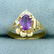 Amethyst and CZ Abstract Ring in 10K Yellow Gold