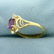 Amethyst and CZ Abstract Ring in 10K Yellow Gold - 2