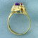 Amethyst and CZ Abstract Ring in 10K Yellow Gold - 3
