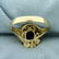 Amethyst and CZ Abstract Ring in 10K Yellow Gold - 4