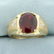 Men's 5ct Lab Ruby and Diamond Ring in 10K Yellow Gold