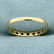 1/3ct TW Emerald and Diamond Band Ring in 14K Yellow - 4