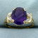 5ct Amethyst and Diamond Ring in 14K Yellow and White