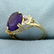 5ct Amethyst and Diamond Ring in 14K Yellow and White - 2