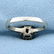 Chrysoberyl Cat's Eye Solitaire Ring in 14K White Gold - 4