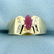3/4ct Ruby and Diamond Ring in 14K Yellow and White