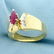 3/4ct Ruby and Diamond Ring in 14K Yellow and White - 2