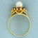Vintage Garnet and Akoya Pearl Flower Ring in 18K - 3
