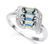 Ocean Mystic Topaz & Diamond Scroll Ring in Sterling