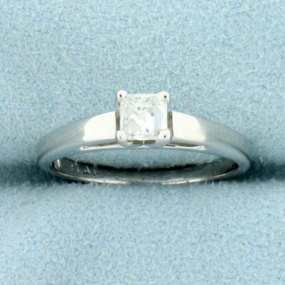 1/2ct Princess Cut Diamond Solitaire Engagement Ring in: In Platinum. Contains a high quality 1/2ct princess cut Diamond - SI2clarity/H color. Diamond is completely eye clean and has great sparkle. Size 6. 4.3g