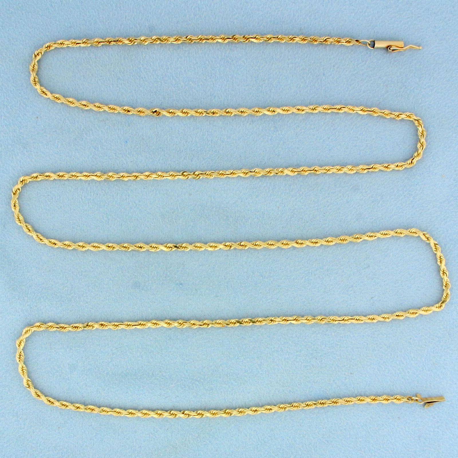 30 Inch Rope Link Chain Necklace In 14k Yellow Gold