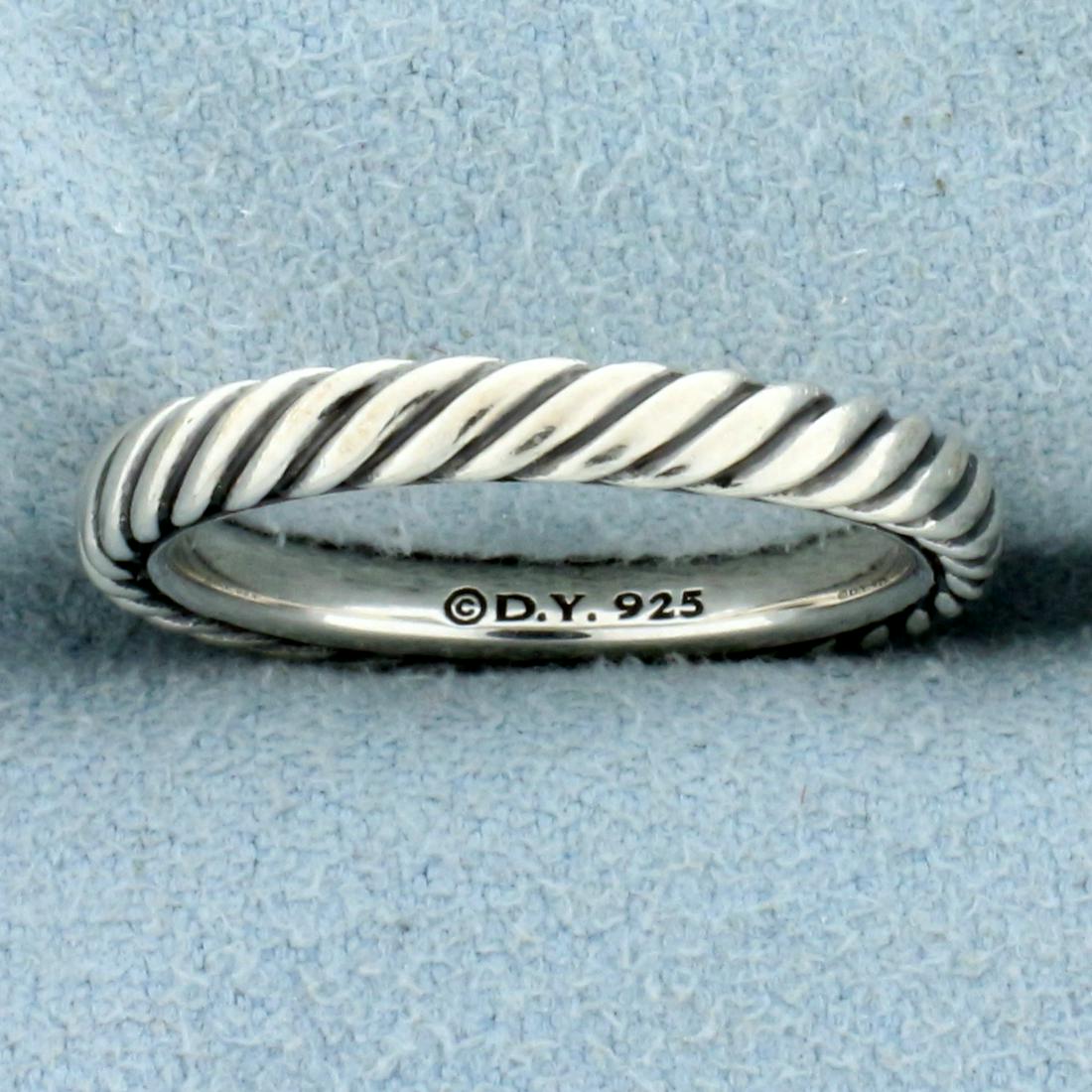 Authentic David Yurman 3mm Cable Stack Ring in .925: In .925 Sterling Silver. Size 5. 2.7mm wide. 2.6g