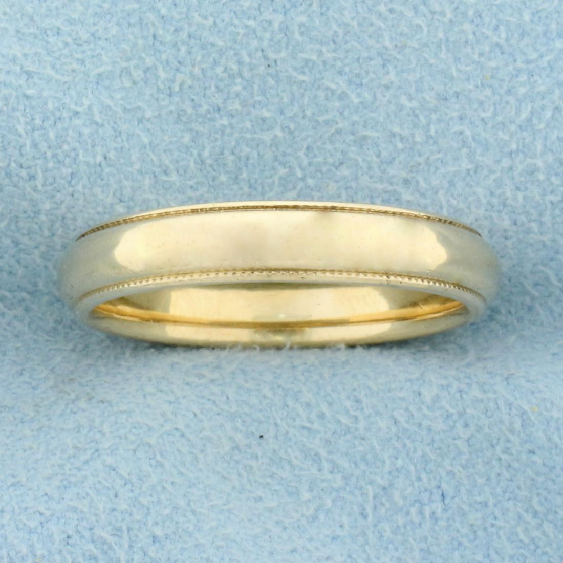 Beaded Edge milgrain Wedding Band Ring in 14K Yellow: In 14K Yellow Gold. Size 8 3/4. 4mm wide. 4.7g