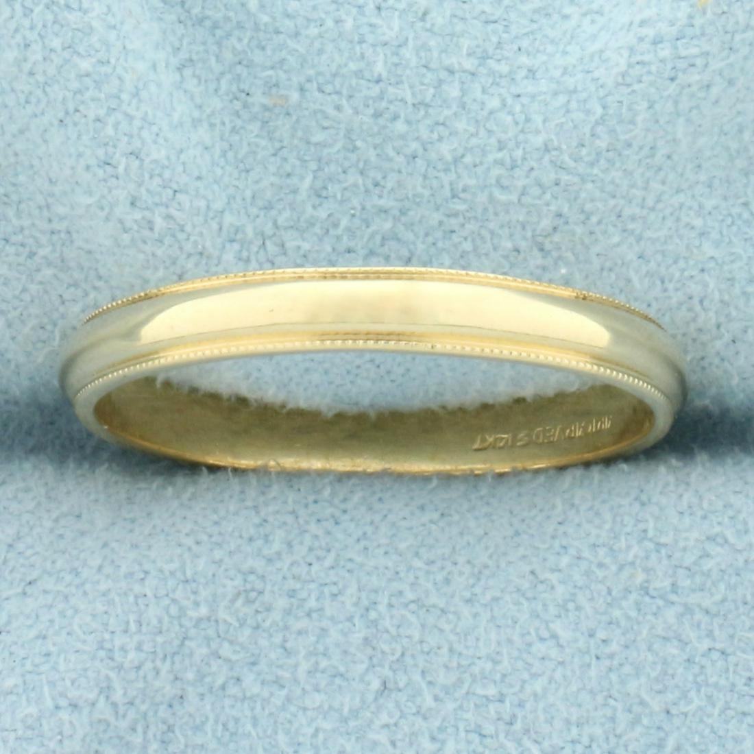 Milgrain Beaded Edge Wedding Band Ring in 14K Yellow: In 14K Yellow Gold. Size 9 3/4, 2.9mm wide. 2.5g.