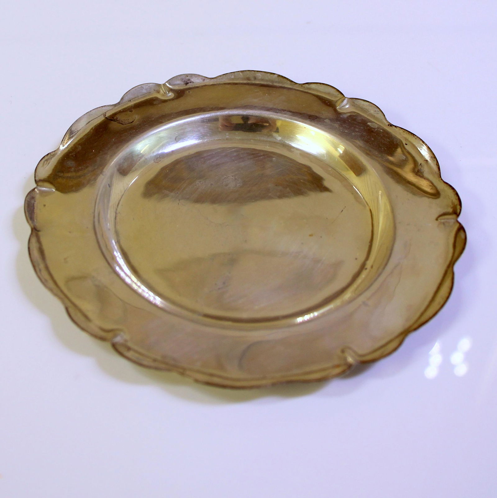 Rare Set of Five Silver Trinket Pin Dishes by Plata: In 90% silver. Marked "0,900" Plata Fina, Chile. Purchased from Casa Barros in Chile. 4.75 inches wide. 339.7g