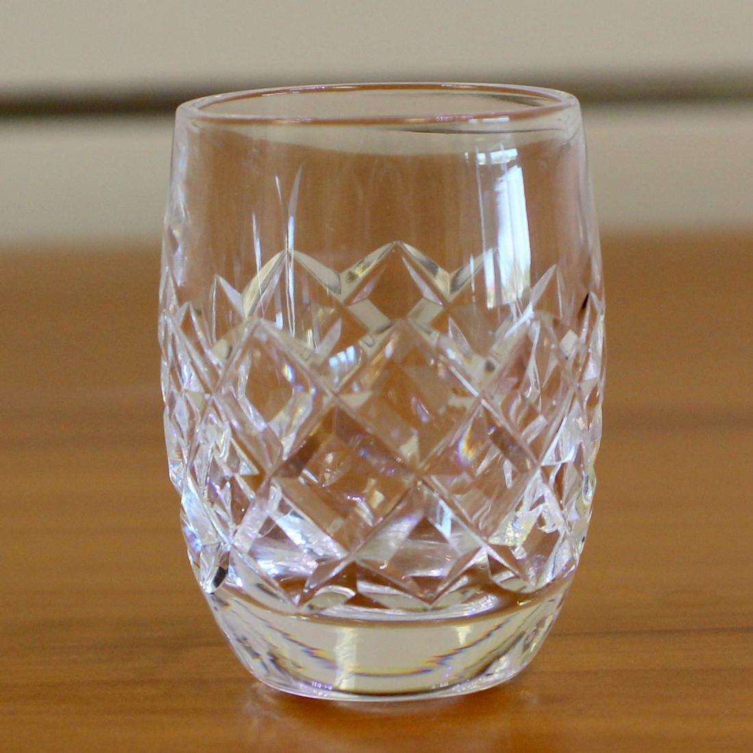Waterford Crystal Shot Glass Toothpick Holder: Excellent condition, no chips or scratches. 2 1/4 inches high. Acid etched Waterford on bottom.