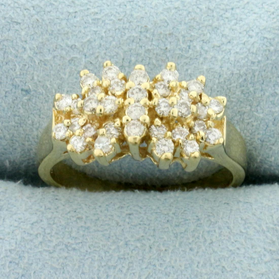 1ct TW Diamond Wedding Band Ring in 14K Yellow Gold: In 14K Yellow Gold. Contains thirty-two high quality Diamonds, 1ct TW, VS clarity/H color. Size 7 1/2. 5.3g.