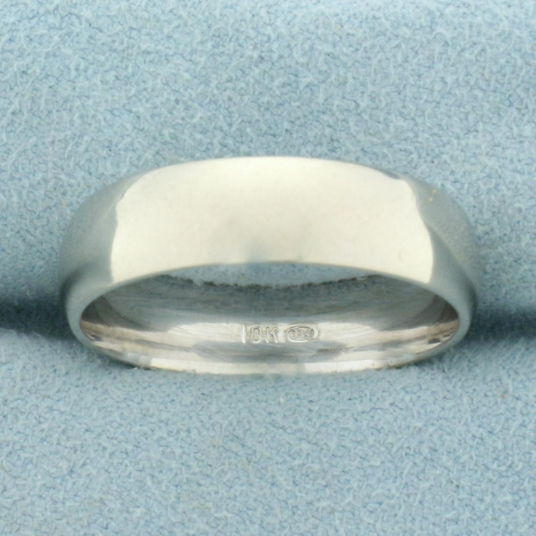 Mens Wedding Band Ring in 10K White Gold: In 10K White Gold. Size 11 1/2, 6.1mm wide. 6.6g.