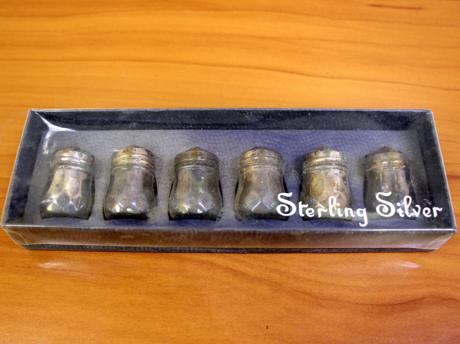 Antique Lord Silver Set of 6 Mini Sterling Silver Salt: .925 sterling silver. 1-3/8" high each. Comes in original box. 29g