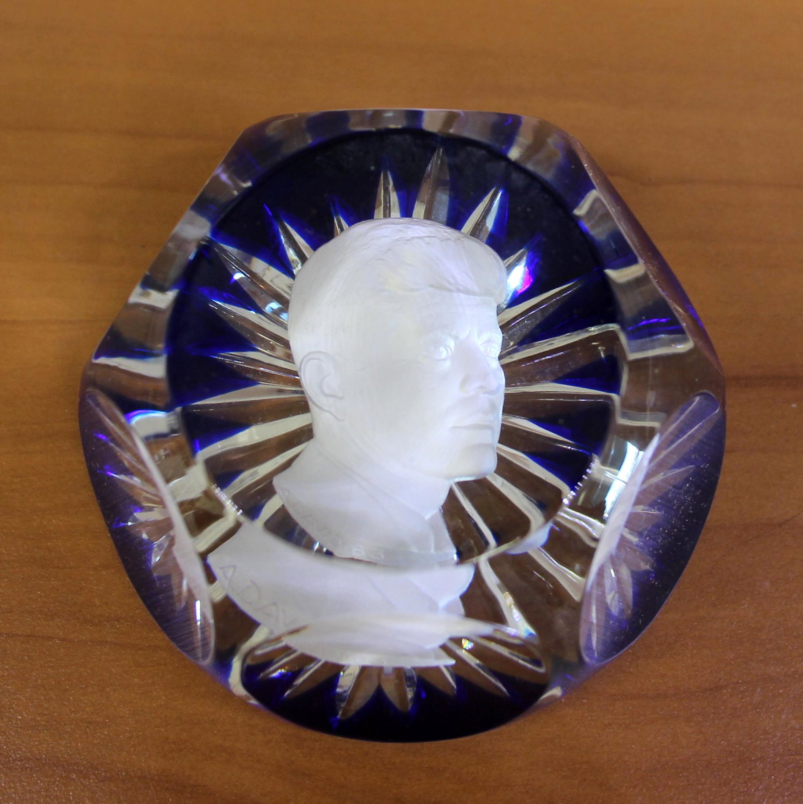 Baccarat Crystal JFK Cameo Limited Edition Paperweight: Excellent Condition with original box. Measures approx. 2-3/4" diameter.