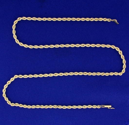 Thick 24 Inch Rope Style Chain Necklace in 14K Yellow - Jan 19, 2022 ...