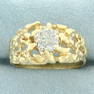 Men's Diamond Nugget Ring in 10K Yellow Gold