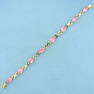 12ct TW Pink CZ Line Bracelet in 10K Yellow Gold