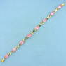 12ct TW Pink CZ Line Bracelet in 10K Yellow Gold