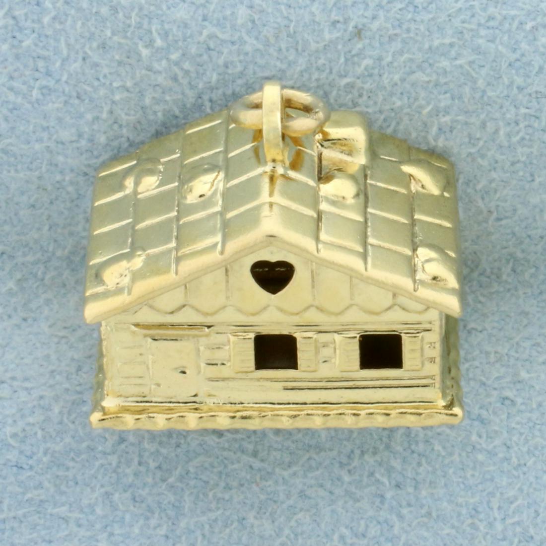 Cottage House 3D Charm in 18k Yellow Gold: In 18k Yellow gold. 3/4 inch long, 3/4 inch wide. 5.5g.