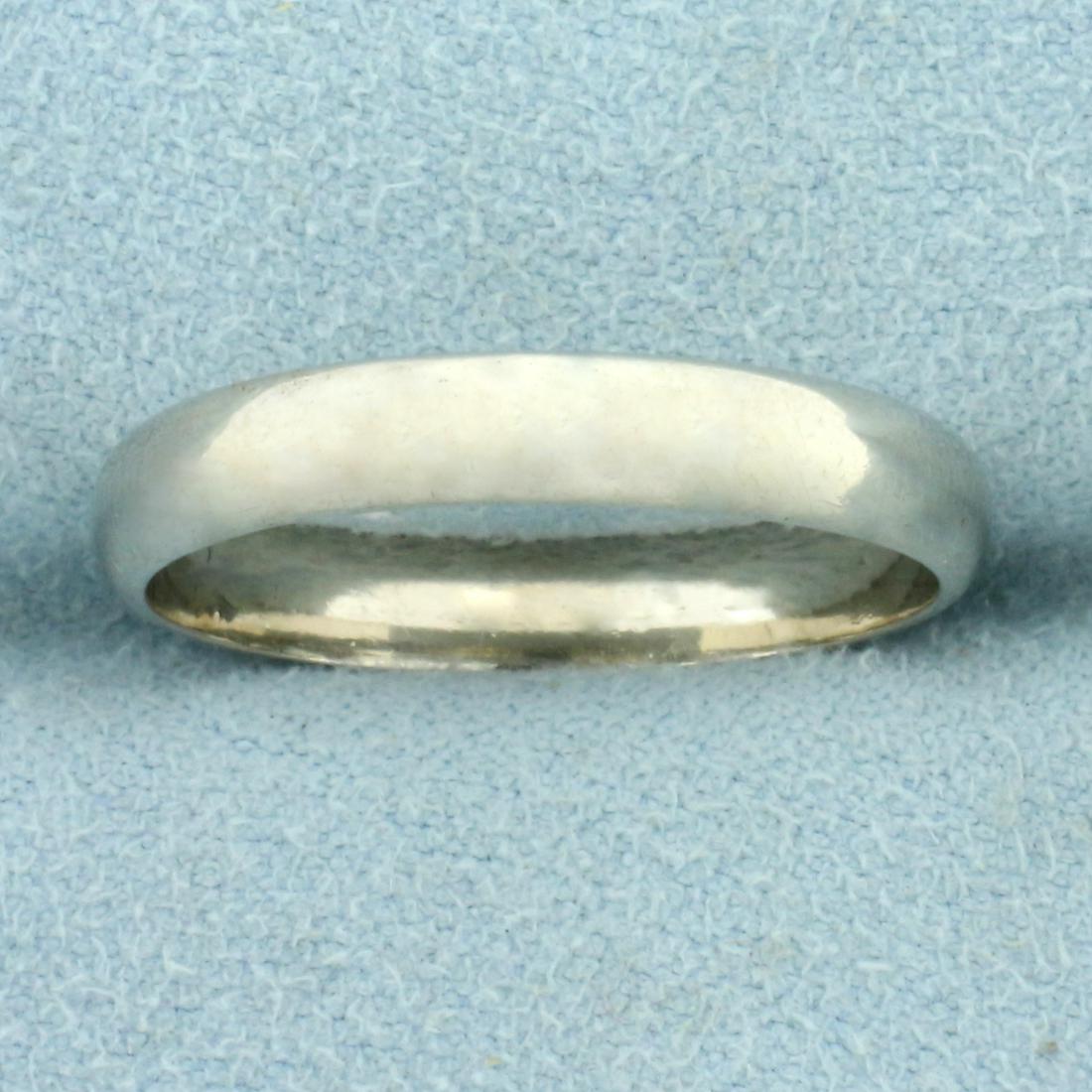 Mens Wedding Band Ring in 14K White Gold: In 14K White Gold. Size 10 1/2. 3.8mm wide. 3.7g