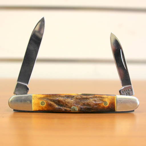 Case Xx Dwight Eisenhower Equal End Pen Burnt Stag Pocket Knife