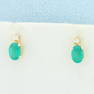 Green Tourmaline and Diamond Earrings in 14k Yellow Gold