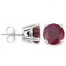 6MM Round Cut Ruby 2CTW Stud Earrings in Sterling Silver