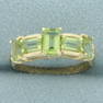 Emerald Cut Peridot Ring in 14k Yellow Gold