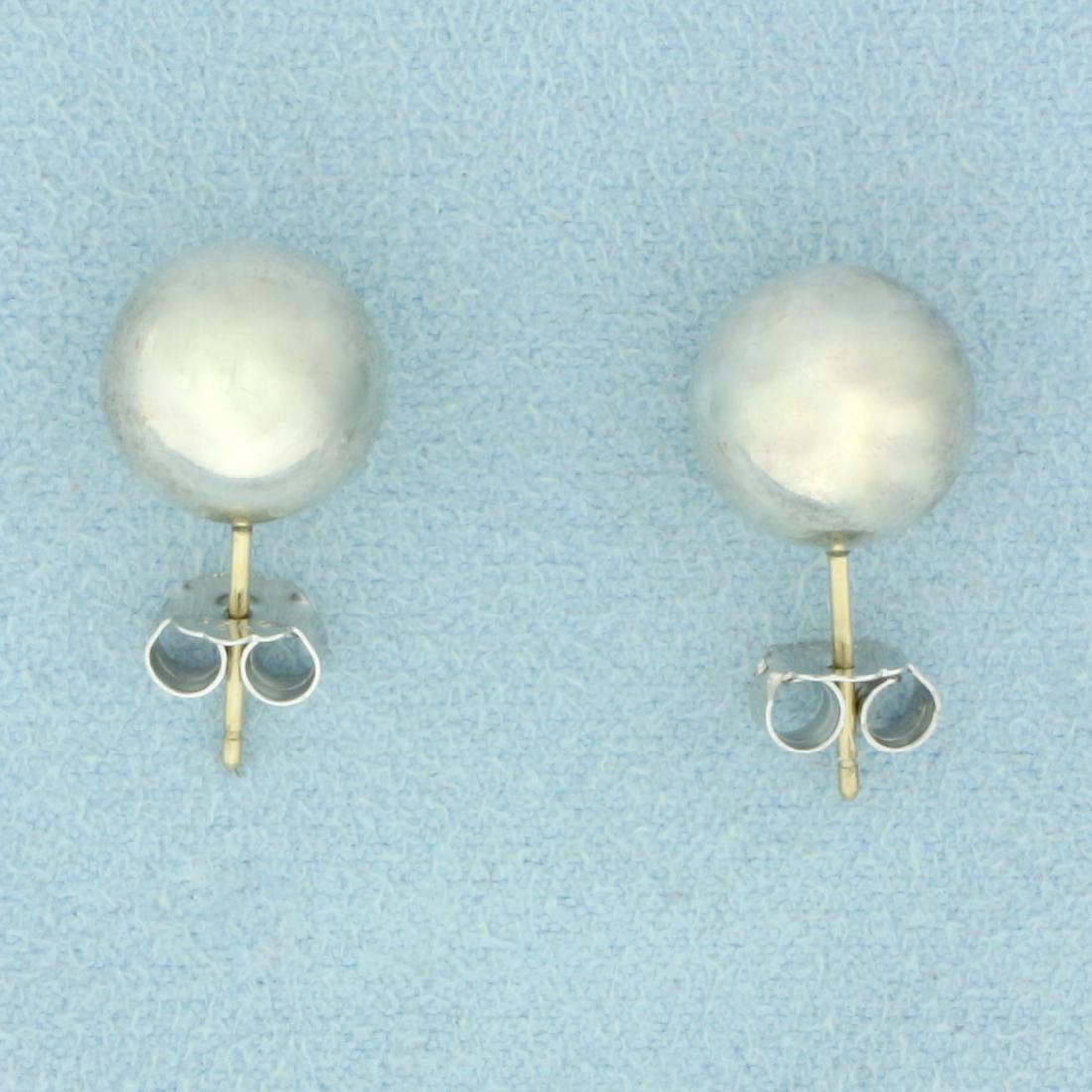 Tiffany and Co. 10mm HardWear Ball Bead Stud Earrings in .925 Sterling Silver: In .925 Sterling Silver. Friction backs are replacement, not original Tiffany. 10mm balls. 4.5g.