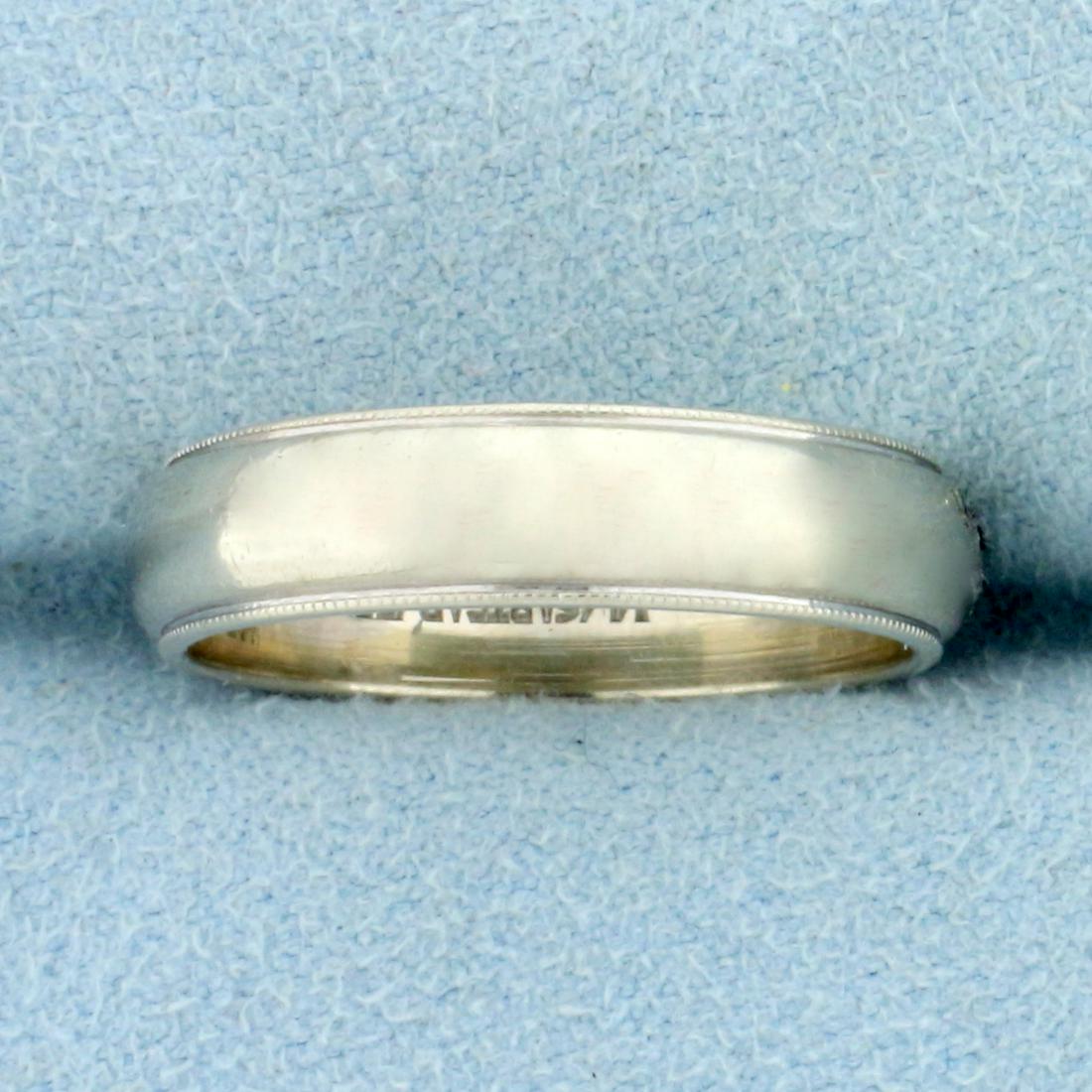 Milgrain Beaded Edge Wedding Band Ring in 14K White Gold: In 14K White Gold. 5mm wide. Size 8 1/2. 5.4g