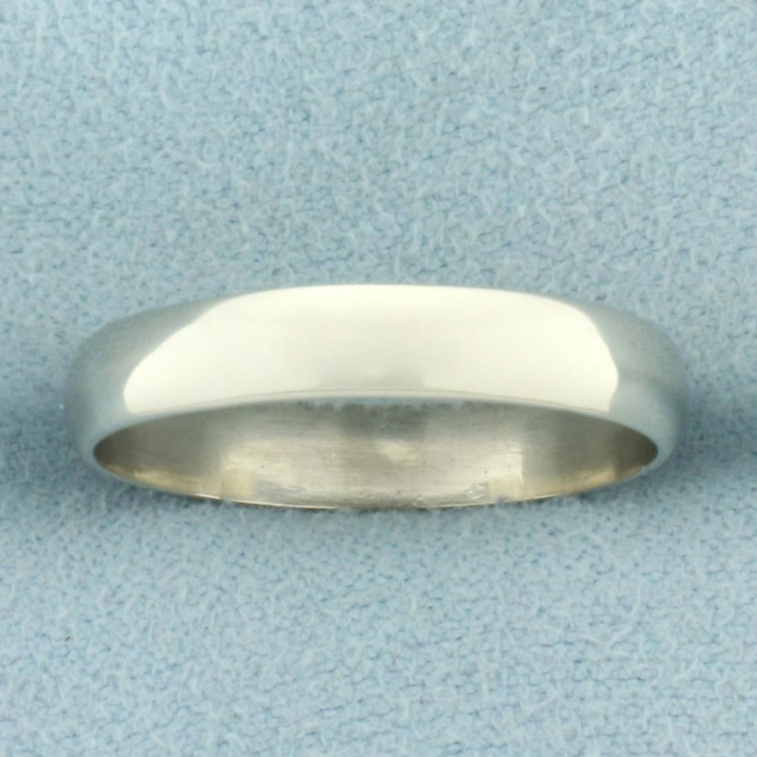 Mens Half Dome 4mm Wedding Band Ring in 14k White Gold: In 14k white gold. 4mm wide. Size 8.5. 2.7g.