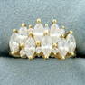 2.5ct TW Marquise and Round CZ Ring in 14K Yellow Gold