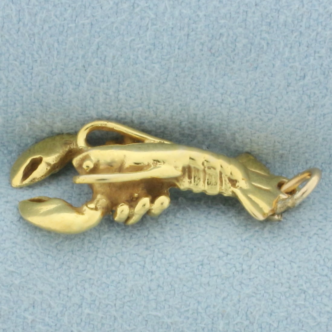 Vintage 3D Lobster Charm in 14k Yellow Gold: In 14k yellow gold. 1 inch long x 3/8 inches wide. Detailed 3D design. 2.8g.